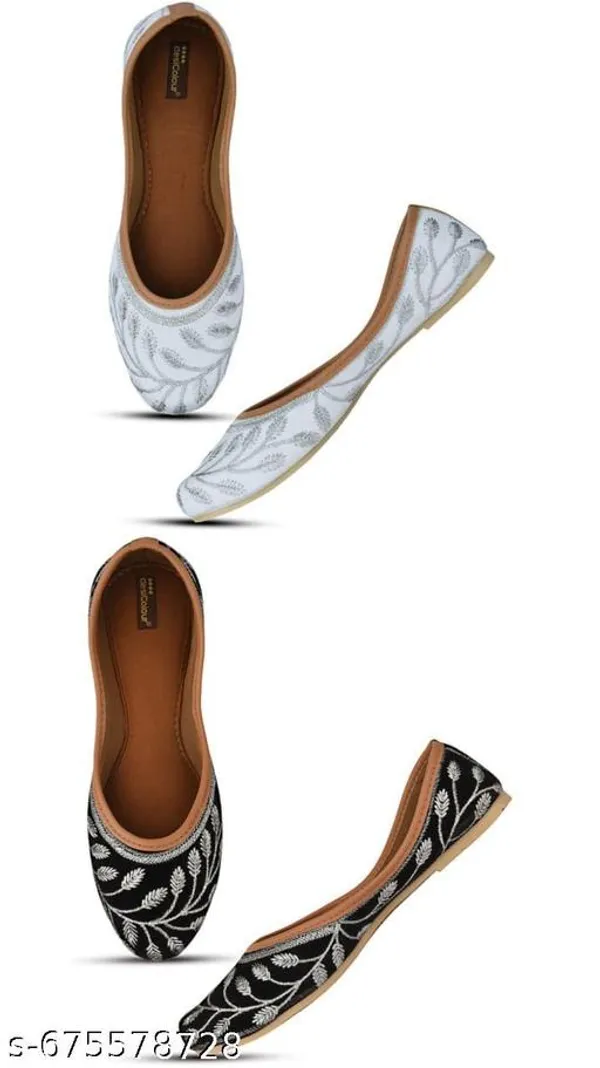 White_Synthetic_Leather_Jutti_For_Women