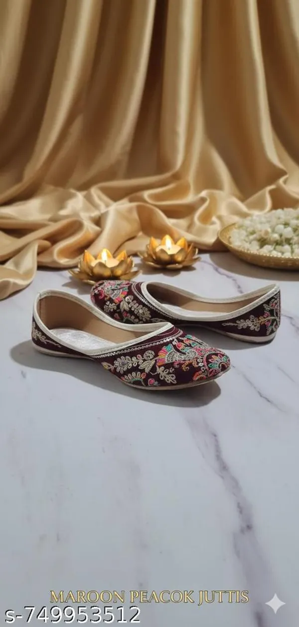 Maroon_Synthetic_Leather_Jutti_For_Women