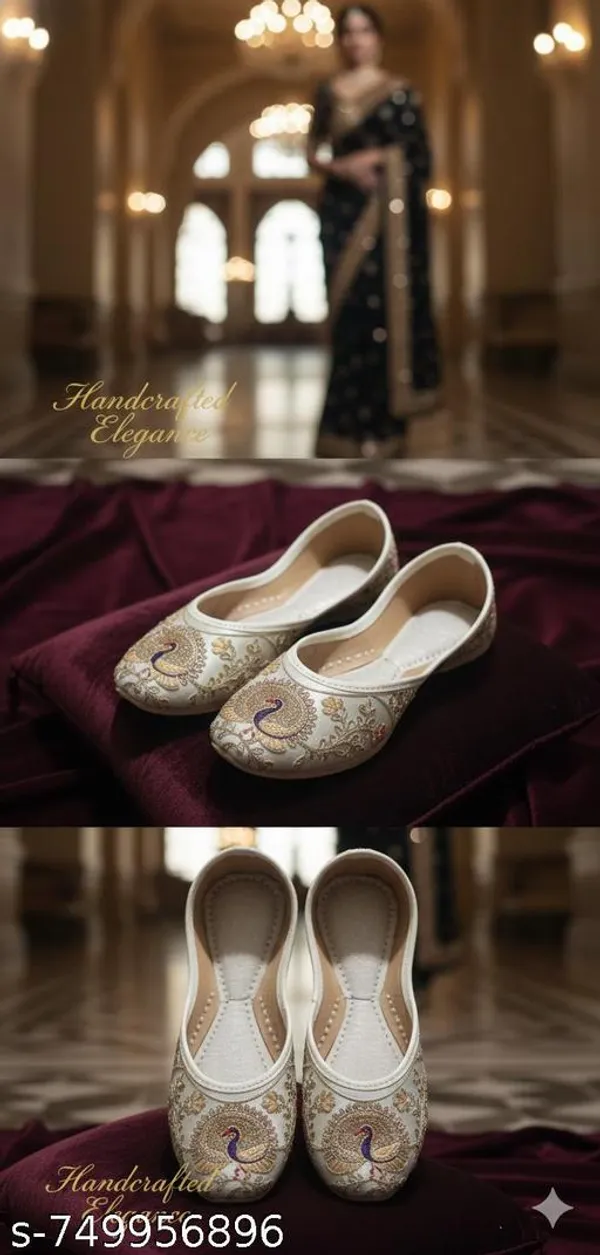 White_Synthetic_Leather_Jutti_For_Women