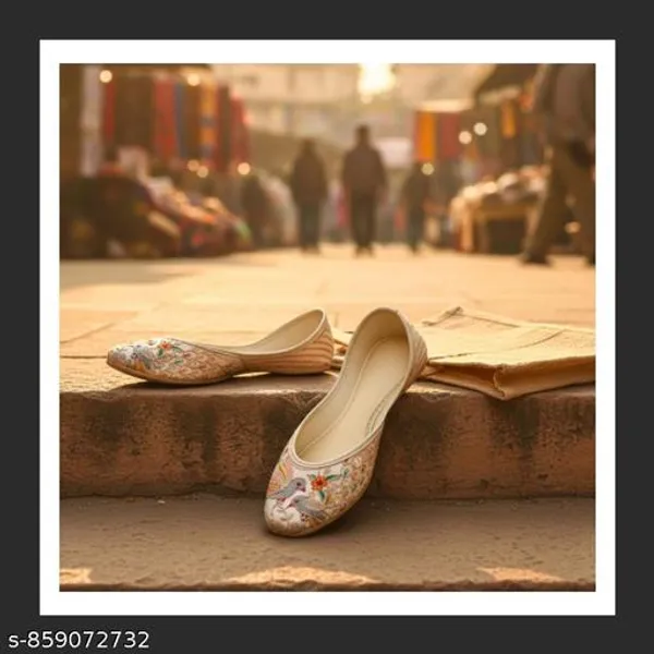 White_Synthetic_Leather_Jutti_For_Women