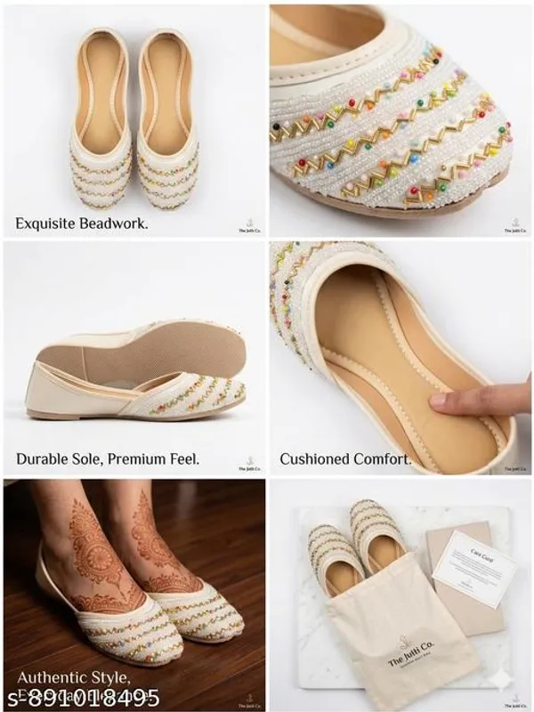 White_Synthetic_Leather_Jutti_For_Women