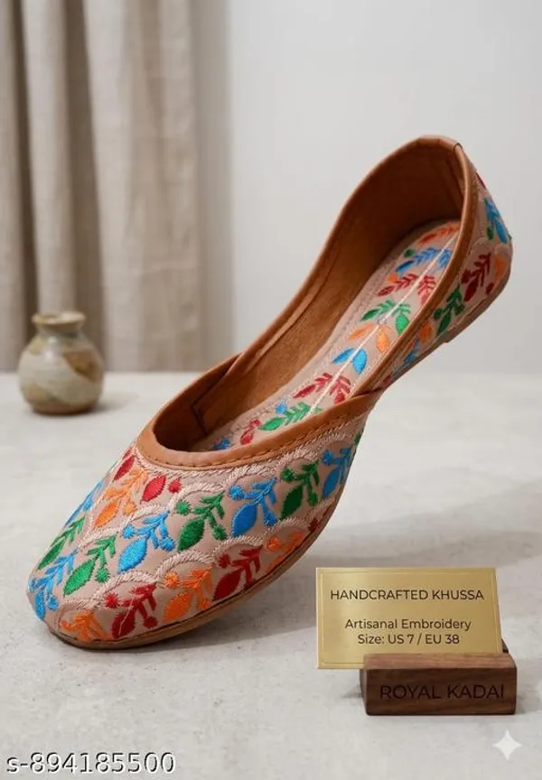 Peach_Synthetic_Leather_Jutti_For_Women
