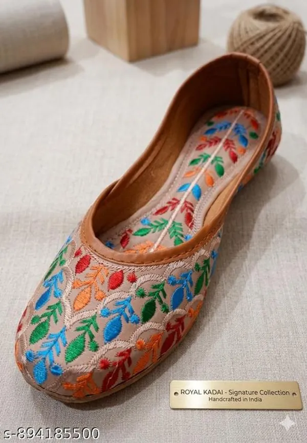 Peach_Synthetic_Leather_Jutti_For_Women