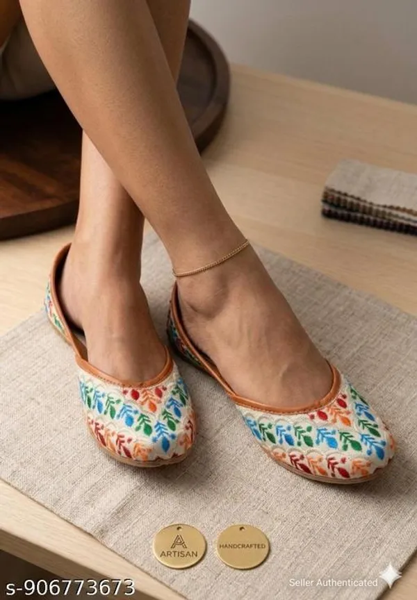 Cream_Synthetic_Leather_Jutti_For_Women