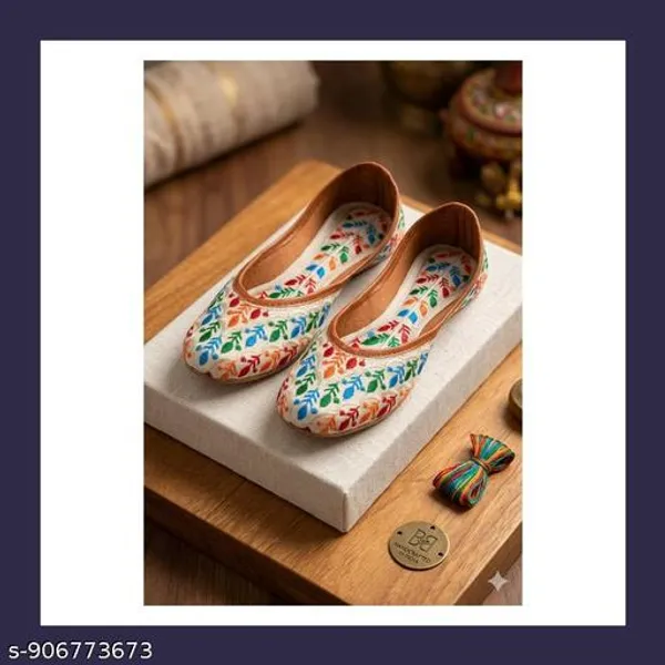 Cream_Synthetic_Leather_Jutti_For_Women