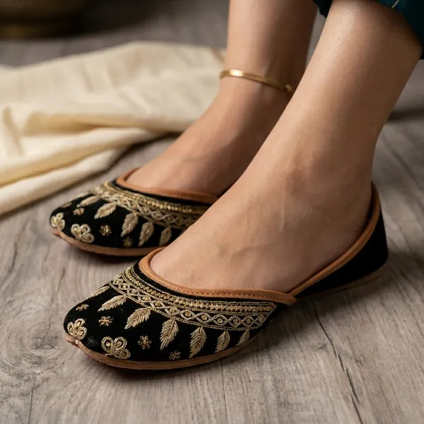 Black_Synthetic_Leather_Jutti_For_Women