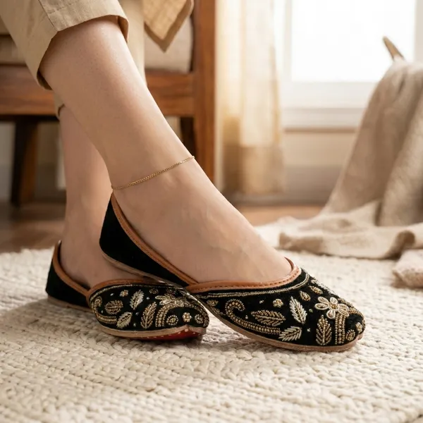 Black_Synthetic_Leather_Jutti_For_Women