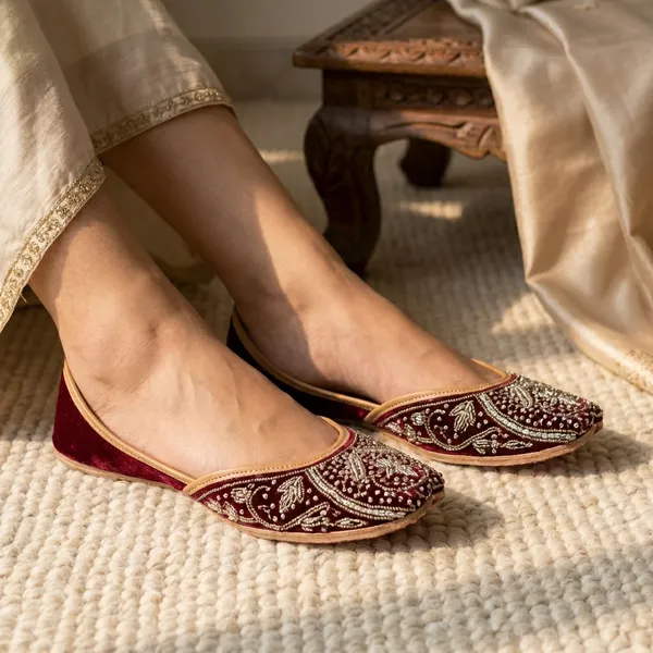Maroon_Synthetic_Leather_Jutti_For_Women