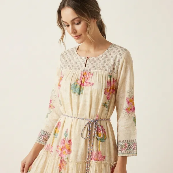 Beige_Cotton_Long_Dress_For_Women