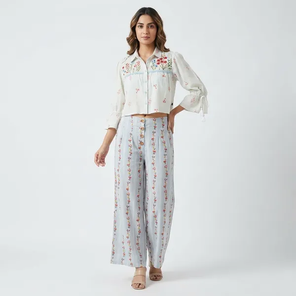 White_And_Blue_Cotton_Co-Ord_Set_And_Top_&_Skirt_For_Women_Pack_Of_2