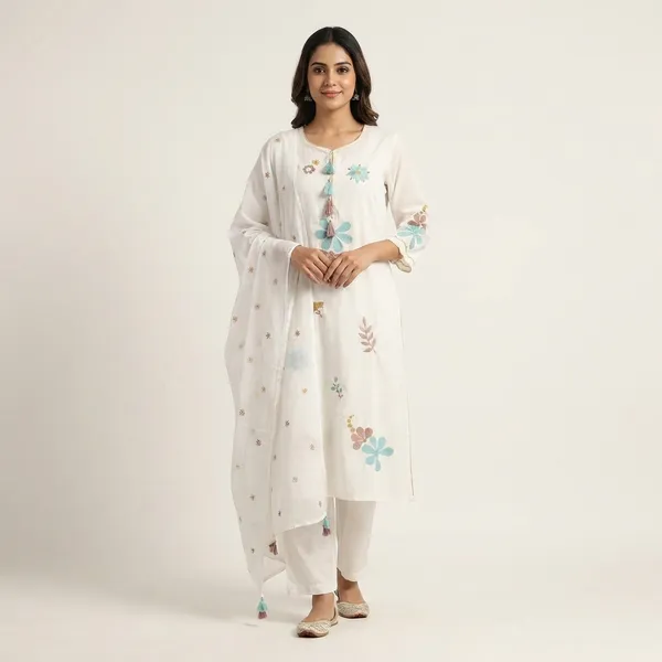 White_Cotton_Kurta_Set_With_Dupatta_For_Women