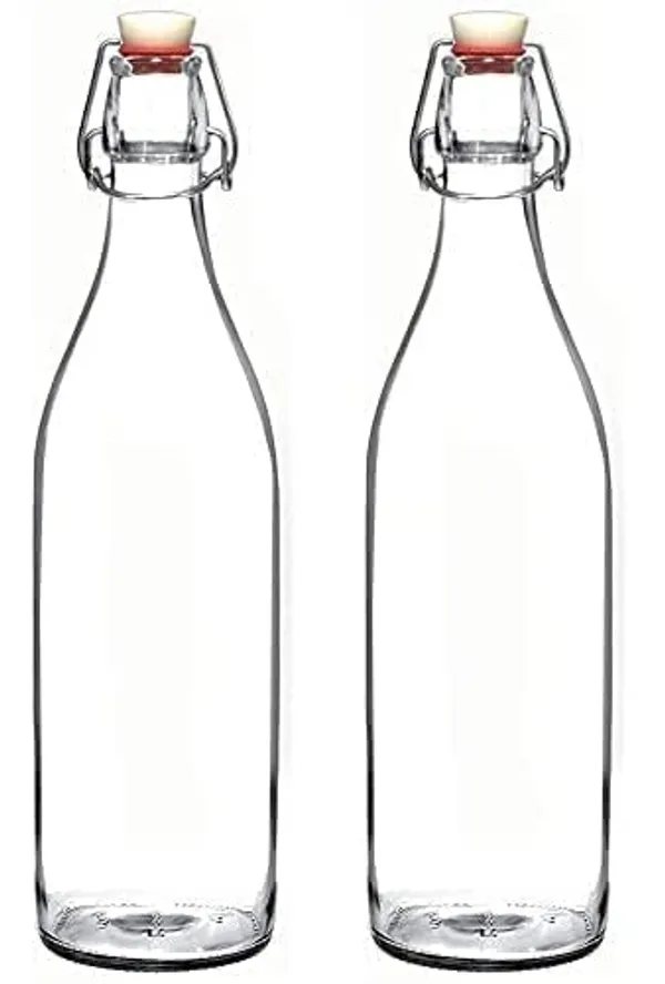 Seiri_Clear_Glass_1_Liter_Flip_Top_Water_Bottle_With_Air_Tight_Cap_Pack_Of_2