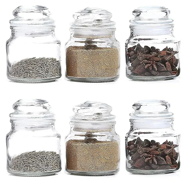 Seiri®_100 ml_Glass_Storage_Jar_–_Airtight_Spice,_Masala,_Honey,_Candle_Container_with_Rubberized_Silicone_Lid_for_Kitchen_&_Home