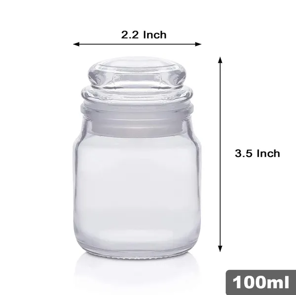 Seiri®_100 ml_Glass_Storage_Jar_–_Airtight_Spice,_Masala,_Honey,_Candle_Container_with_Rubberized_Silicone_Lid_for_Kitchen_&_Home
