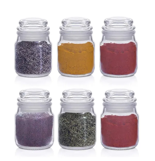 Seiri®_100 ml_Glass_Storage_Jar_–_Airtight_Spice,_Masala,_Honey,_Candle_Container_with_Rubberized_Silicone_Lid_for_Kitchen_&_Home