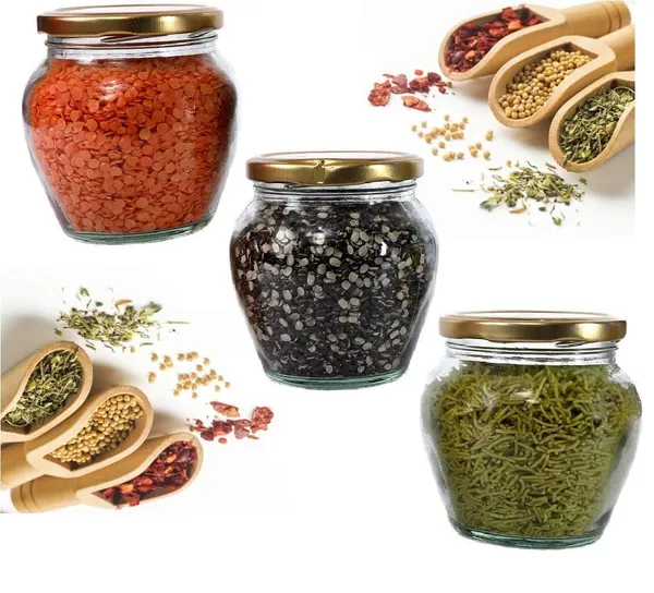 Seiri®_400 ml_Transparent_Glass_Jar_Airtight_Black_Metal_Lid_Matki_Shape_Storage_Containers_for_Spices,_Masala,_Pickles,_Dry_Fruits,_Sugar,_Tea,_Coffee,_Snacks,_Pulses,_Kitchen_Use