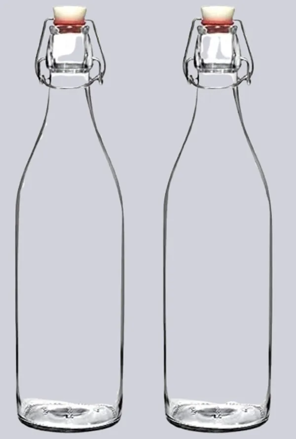 Seiri_Clear_Glass_1_Liter_Flip_Top_Water_Bottle_With_Air_Tight_Cap_Pack_Of_2