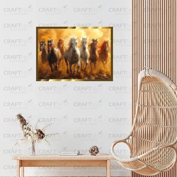 Craftnest_Reflections_Seven_Horses_Vastu_Frame_Running_Horse_Engineered_Wood_Wall_Art_Frame_Suitable_For_Home_Decoration_Bed_Room_Office_Wall_Decor_No_Front_Mirror