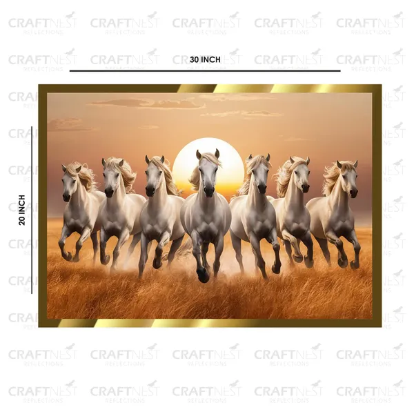 Craftnest_Reflections_Running_Horses_Wall_Art_For_Vastu_Home_Living_Room_Ready_To_Hang_Symbolising_Power_Success_And_Energy_Seven_Lucky_Running_Horses_Art_Design