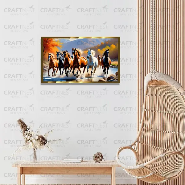 Craftnest_Reflections_Seven_Horses_Vastu_Frame_Running_Horse_Engineered_Wood_Wall_Art_Frame_Suitable_For_Home_Decoration_Bed_Room_Office_Wall_Decor_No_Front_Mirror