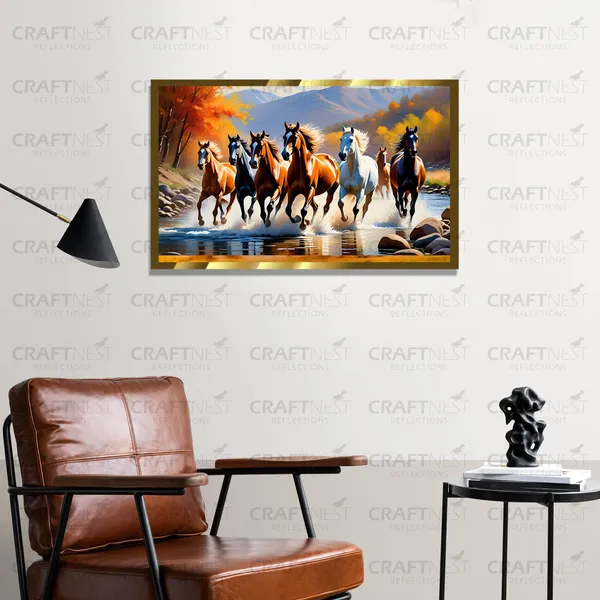 Craftnest_Reflections_Seven_Horses_Vastu_Frame_Running_Horse_Engineered_Wood_Wall_Art_Frame_Suitable_For_Home_Decoration_Bed_Room_Office_Wall_Decor_No_Front_Mirror