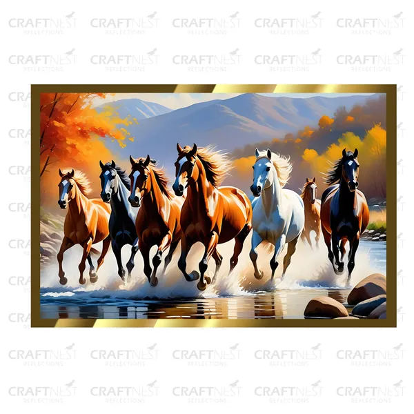 Craftnest_Reflections_Seven_Horses_Vastu_Frame_Running_Horse_Engineered_Wood_Wall_Art_Frame_Suitable_For_Home_Decoration_Bed_Room_Office_Wall_Decor_No_Front_Mirror