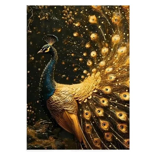 Craftnest_Reflections_Majestic_Peacock_60X50_Cm_Printed_Wall_Art_Luxurious_Golden_Elegance_For_Home_&_Office_Decor_-_Engineered_Wood_Base_With_Golden_Frame