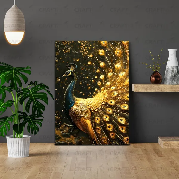 Craftnest_Reflections_Majestic_Peacock_42X30_Cm_Printed_Wall_Art_Luxurious_Golden_Elegance_For_Home_&_Office_Decor_-_Engineered_Wood_Base_With_Golden_Frame