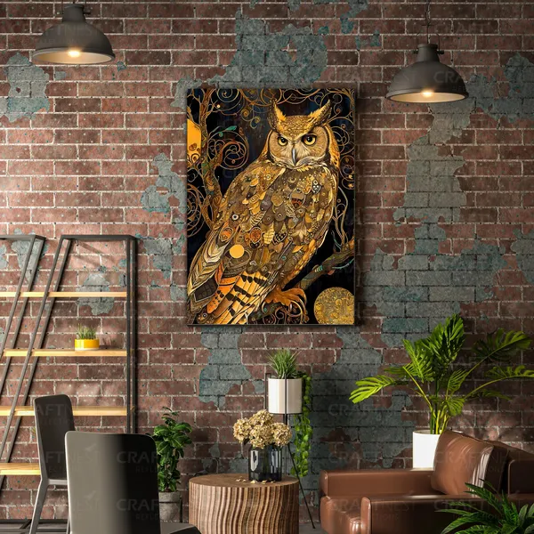 Craftnest_Reflections_Mystic_Owl_42X30_Cm_Printed_Wall_Art_Symbol_Of_Wisdom_And_Enchantment_For_Elegant_Decor_For_Home_&_Office_Decor_-_Engineered_Wood_Base_With_Golden_Frame