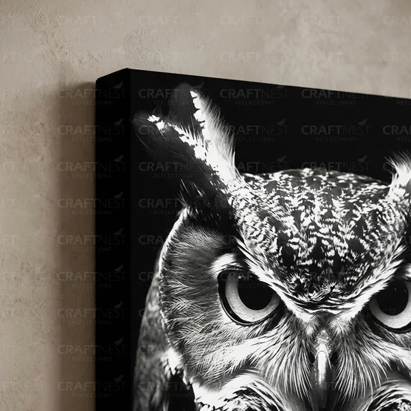 Craftnest_Reflections_Vibrant_Bloom_Owl_Wall_Art_60X50_Cm_Bold_Botanical_Canvas_Printed_For_Living_Room,_Bedroom,_Office_-_Engineered_Wood_Base_With_Golden_Frame