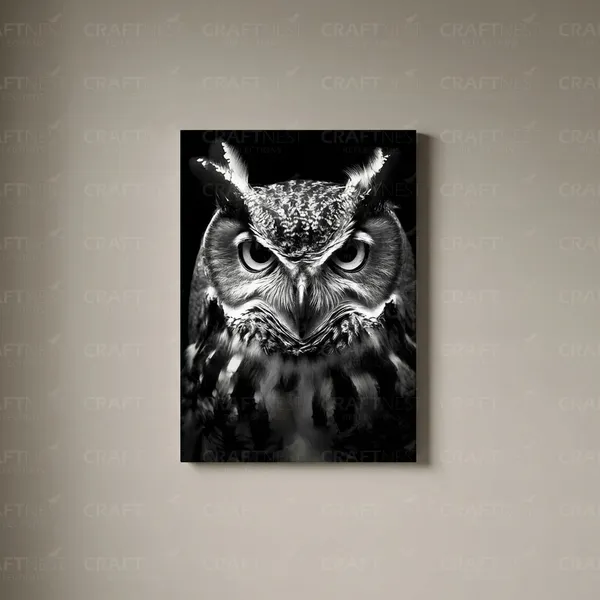 Craftnest_Reflections_Vibrant_Bloom_Owl_Wall_Art_60X50_Cm_Bold_Botanical_Canvas_Printed_For_Living_Room,_Bedroom,_Office_-_Engineered_Wood_Base_With_Golden_Frame