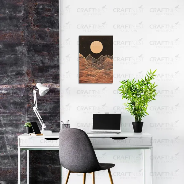 Craftnest_Reflections_Modern_Botanical_Geometry_30X20_Cm_Canvas_Printed_Minimalist_Wall_Art_For_Contemporary_Spaces_Engineered_Wood_With_Hook,_Easy_To_Hang