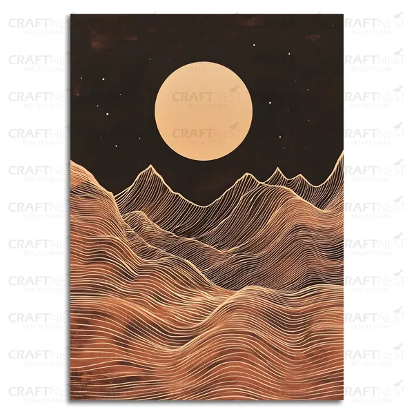 Craftnest_Reflections_Modern_Botanical_Geometry_30X20_Cm_Canvas_Printed_Minimalist_Wall_Art_For_Contemporary_Spaces_Engineered_Wood_With_Hook,_Easy_To_Hang