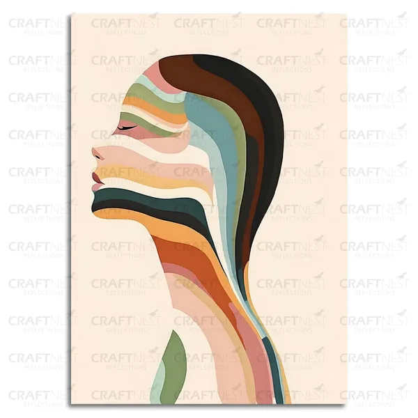 Craftnest_Reflections_Harmony_In_Layers_30X20_Cm_Abstract_Face_Wall_Art_Canvas_Printed,_Engineered_Wood,_Easy_To_Hand_For_Offices,_Bedroom,_Living_Room