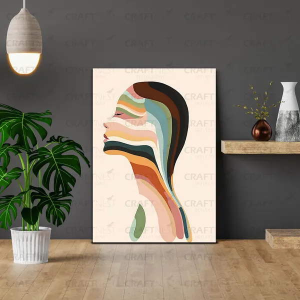 Craftnest_Reflections_Harmony_In_Layers_30X20_Cm_Abstract_Face_Wall_Art_Canvas_Printed,_Engineered_Wood,_Easy_To_Hand_For_Offices,_Bedroom,_Living_Room