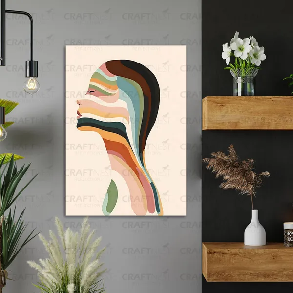 Craftnest_Reflections_Harmony_In_Layers_30X20_Cm_Abstract_Face_Wall_Art_Canvas_Printed,_Engineered_Wood,_Easy_To_Hand_For_Offices,_Bedroom,_Living_Room