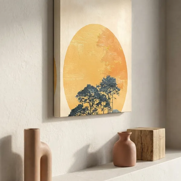 Craftnest_Reflections_Golden_Horizonminimalist_Nature_Wall_Art_|_Modern_Landscape_Canvas_Printed_With_Sun_&_Silhouette_Trees_For_Living_Room,_Bedroom_&_Office_Daccor