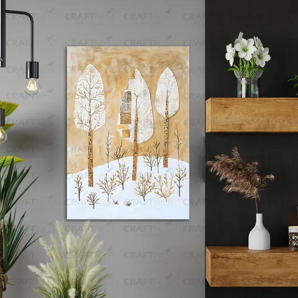 Craftnest_Reflections_Golden_Forest_Elegance_42X30_Cm_Minimalist_Tree_Canvas_Wall_Art_|_Modern_Nature_Canvas_Printed_For_Living_Room,_Bedroom_&_Office_Decor