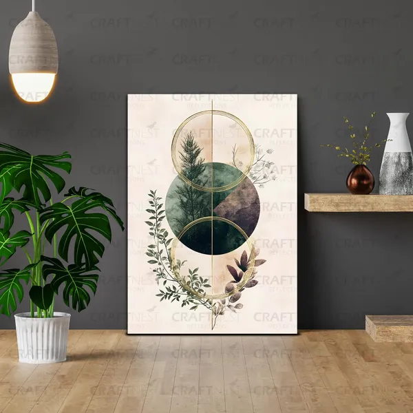 Craftnest_Reflections_Geometric_Nature_Harmony_Modern_Botanical_Canvas_Wall_Art_|_Minimalist_Abstract_Design_For_Living_Room,_Bedroom_&_Office_Decor