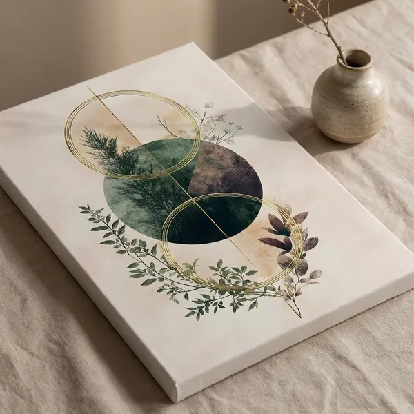 Craftnest_Reflections_Geometric_Nature_Harmony_Modern_Botanical_Canvas_Wall_Art_|_Minimalist_Abstract_Design_For_Living_Room,_Bedroom_&_Office_Decor