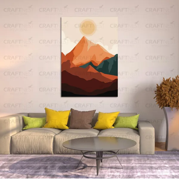 Craftnest_Reflections_Minimalist_Mountain_Landscape_60X50_Cm_Wall_Art_Earthy_Tones_&_Serene_Horizon_Canvas_Printed_With_Engineered_Wood,_Easy_To_Hand_For_Offices,_Bedroom,_Living_Room