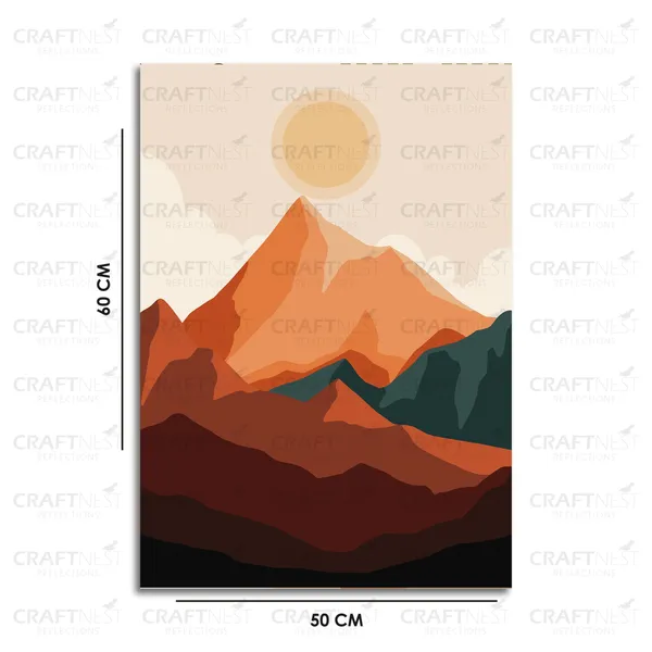 Craftnest_Reflections_Minimalist_Mountain_Landscape_60X50_Cm_Wall_Art_Earthy_Tones_&_Serene_Horizon_Canvas_Printed_With_Engineered_Wood,_Easy_To_Hand_For_Offices,_Bedroom,_Living_Room