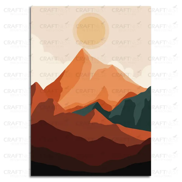 Craftnest_Reflections_Minimalist_Mountain_Landscape_60X50_Cm_Wall_Art_Earthy_Tones_&_Serene_Horizon_Canvas_Printed_With_Engineered_Wood,_Easy_To_Hand_For_Offices,_Bedroom,_Living_Room