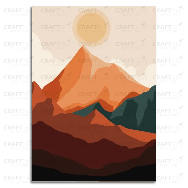 Craftnest_Reflections_Minimalist_Mountain_Landscape_42X30_Cm_Wall_Art_Earthy_Tones_&_Serene_Horizon_Canvas_Printed_With_Engineered_Wood,_Easy_To_Hand_For_Offices,_Bedroom,_Living_Room