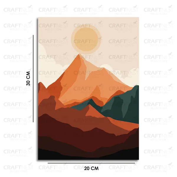 Craftnest_Reflections_Minimalist_Mountain_Landscape_30X20_Cm_Wall_Art_Earthy_Tones_&_Serene_Horizon_Canvas_Printed_With_Engineered_Wood,_Easy_To_Hand_For_Offices,_Bedroom,_Living_Room