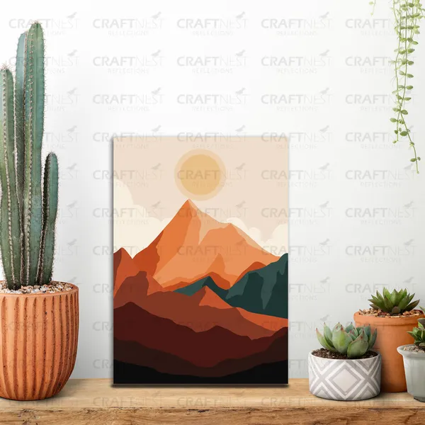 Craftnest_Reflections_Minimalist_Mountain_Landscape_30X20_Cm_Wall_Art_Earthy_Tones_&_Serene_Horizon_Canvas_Printed_With_Engineered_Wood,_Easy_To_Hand_For_Offices,_Bedroom,_Living_Room