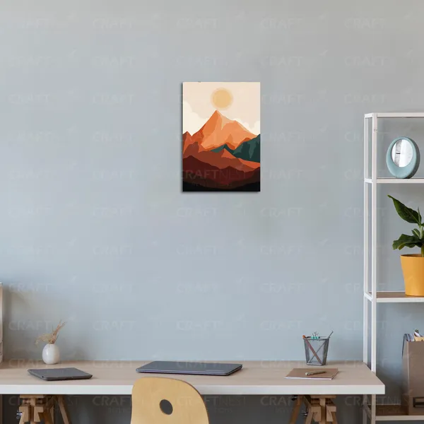 Craftnest_Reflections_Minimalist_Mountain_Landscape_30X20_Cm_Wall_Art_Earthy_Tones_&_Serene_Horizon_Canvas_Printed_With_Engineered_Wood,_Easy_To_Hand_For_Offices,_Bedroom,_Living_Room