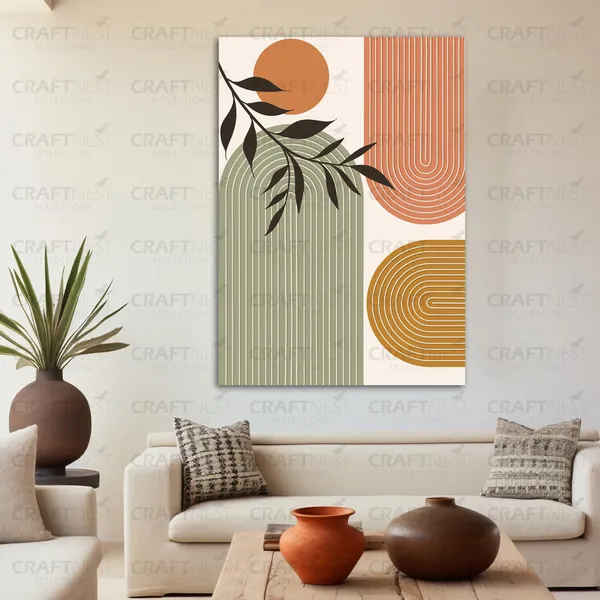 Craftnest_Reflections_Geometric_Abstract_60X50_Cm_Wall_Art_Earthy_Modern_Minimalist_Decor_Canvas_Printed_With_Engineered_Wood,_Easy_To_Hand_For_Offices,_Bedroom,_Living_Room