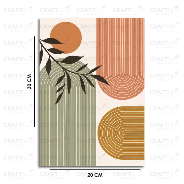 Craftnest_Reflections_Geometric_Abstract_30X20_Cm_Wall_Art_Earthy_Modern_Minimalist_Decor_Canvas_Printed_With_Engineered_Wood,_Easy_To_Hand_For_Offices,_Bedroom,_Living_Room