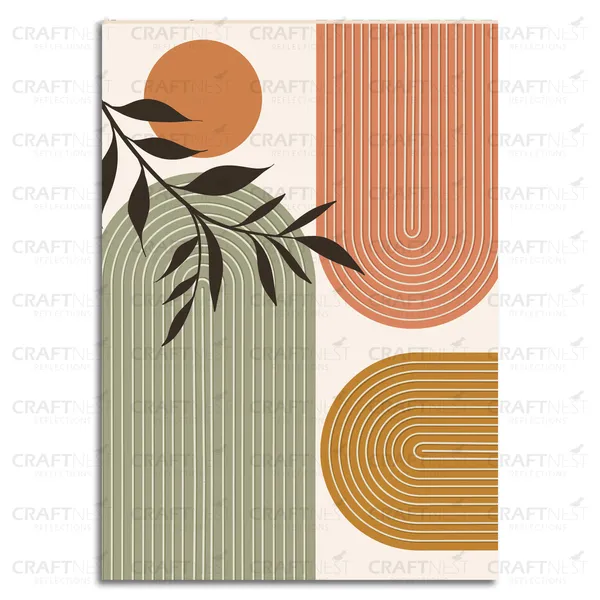 Craftnest_Reflections_Geometric_Abstract_30X20_Cm_Wall_Art_Earthy_Modern_Minimalist_Decor_Canvas_Printed_With_Engineered_Wood,_Easy_To_Hand_For_Offices,_Bedroom,_Living_Room